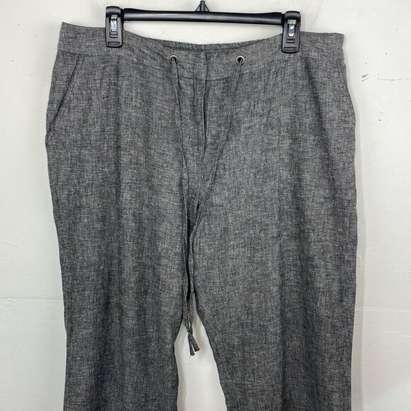 Charter Club Straight Leg Linen Cotton Gray Pants Size 14 - Picture 2 of 16